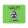 Tapis de souris 22x18 cm – Gorille Gamer « Laissez-Moi Tranquille Je Joue » – Fond Vert
