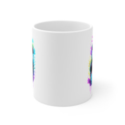 Mug Panda Néon – Design Arc-en-Ciel Fleurs – Style Kawaii Artistique