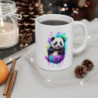 Mug Panda Néon – Design Arc-en-Ciel Fleurs – Style Kawaii Artistique