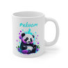 Mug Panda Assis Personnalisable – Design Fleurs Splash – Cadeau Mignon
