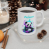 Mug Panda Assis Personnalisable – Design Fleurs Splash – Cadeau Mignon