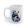 Mug Panda Chic – Fleurs Pastel & Roses Stylisées – Cadeau Doux et Élégant