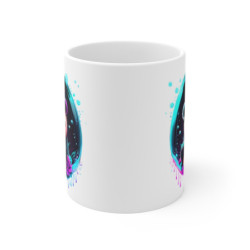 Mug Panda Cercle Néon – Fleurs et Bulles – Design Mignon et Galactique