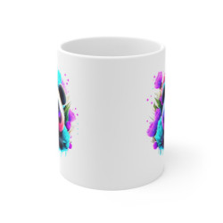 Mug Panda Joyeux – Fleurs Colorées – Design Kawaii Pop Art