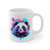 Mug Panda Joyeux – Fleurs Colorées – Design Kawaii Pop Art