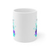 Mug Panda Zen – Fleurs Turquoises & Violettes – Style Kawaii Brillant