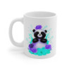 Mug Panda Zen – Fleurs Turquoises & Violettes – Style Kawaii Brillant