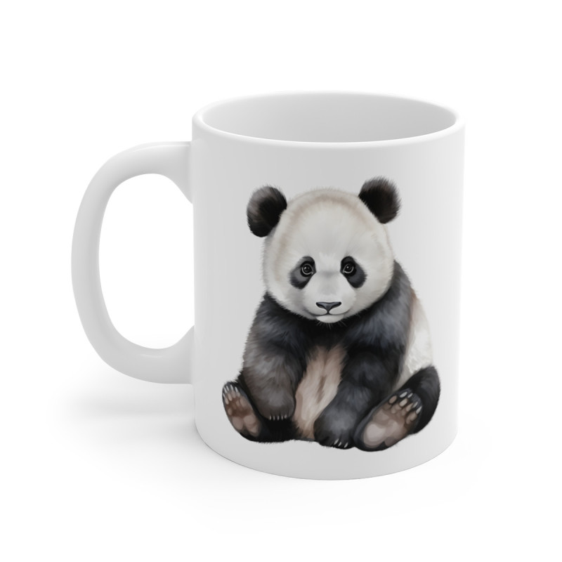 Mug Panda Réaliste – Illustration Minimaliste – Design Animalier Épuré
