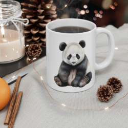 Mug Panda Réaliste – Illustration Minimaliste – Design Animalier Épuré