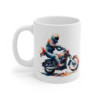 Mug Moto Style Aquarelle – Pilote en Action – Design Artistique Éclaboussé
