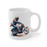 Mug Moto Style Aquarelle – Pilote en Action – Design Artistique Éclaboussé