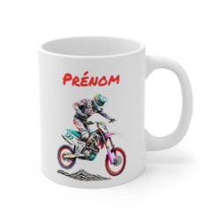 Mug Motocross Personnalisé – Prénom Enfant Rider – Tasse Crossbike Colorée