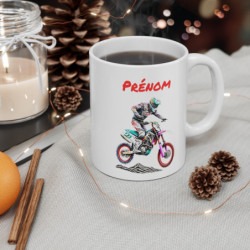 Mug Motocross Personnalisé – Prénom Enfant Rider – Tasse Crossbike Colorée