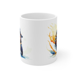 Mug Moto Sport – Design Motard Rapide – Explosion de Couleurs en Aquarelle Moderne