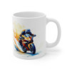 Mug Moto Sport – Design Motard Rapide – Explosion de Couleurs en Aquarelle Moderne