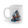 Mug Moto GP – Motard Racing en Action – Design Aquarelle Rouge & Bleu Dynamique