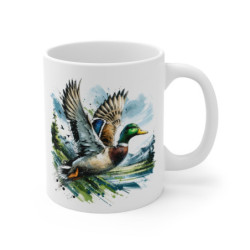 Mug Canard Colvert en Vol – “Évasion Sauvage” – Illustration Nature Dynamique