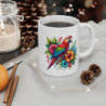 Mug Perroquet Tropical – “Explosion de Couleurs” – Illustration Jungle Fleurie Exotique