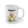 Mug Canard Mignon – “Prénom Personnalisé” – Illustration Aquarelle de Caneton Sautant dans l’Eau