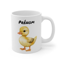 Mug Caneton Réaliste – “Prénom Personnalisé” – Illustration Ultra Douce de Petit Canard