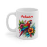 Mug Perroquet Tropical – “Prénom Personnalisé” – Oiseau Exotique & Fleurs Colorées