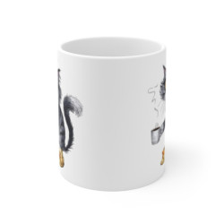 Mug Chat Fatigué – Design Humour Matinal – Chat en Pyjama avec Café & Chaussons Canard