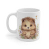 Mug Hérisson Mignon – “Petit Hérisson Fleuri” – Illustration Douce et Poétique – Cadeau Nature et Animaux