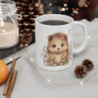 Mug Hérisson Mignon – “Petit Hérisson Fleuri” – Illustration Douce et Poétique – Cadeau Nature et Animaux