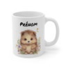 Mug Personnalisé Hérisson Mignon – Illustration Aquarelle Florale – Design Doux et Attendrissant