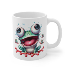 Tasse Grenouille Folle Aquarelle – Mug Rigolo Délire Cartoon Cadeau Drôle 325ml