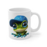 Mug Grenouille Casquette Bleue – Illustration Aquarelle Mignonne – Tasse Cool et Décontractée
