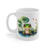 Tasse Grenouille Étang Fleurs – Mug Nature Aquarelle Zen Cadeau Poétique Relax 325ml
