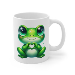 Tasse Grenouille Cœur Mignonne – Mug Aquarelle Amour Cadeau Tendre Kawaii 325ml
