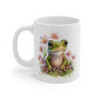 Tasse Grenouille et Fleurs Roses – Mug Aquarelle Nature Poétique Cadeau Mignon 325ml