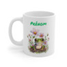 Tasse Personnalisable Grenouille Fleurs – Mug Prénom Aquarelle Cadeau Nature Mignon 325ml