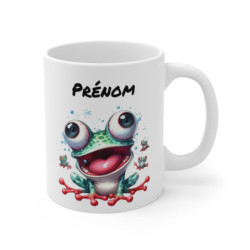 Tasse Personnalisable Grenouille Délire – Mug Prénom Cartoon Rigolo Humour Cadeau 325ml