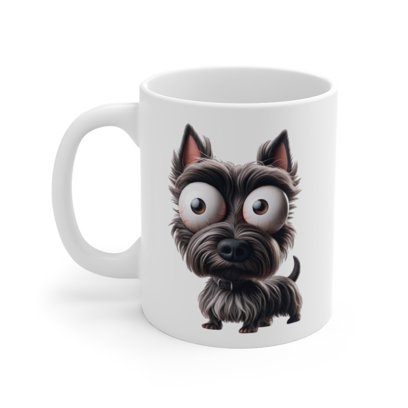 Mug Scottish Terrier Marrant – Illustration Cartoon Aquarelle – Tasse Chien Rigolo et Adorable