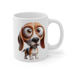 Tasse Chien Beagle Mignon – Mug Cartoon Beagle Tricolore Rigolo Cadeau Chiot 325ml