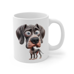 Mug Dogue Allemand – Tasse Chien Géant Illustré Style Cartoon – Design Amusant et Touchant