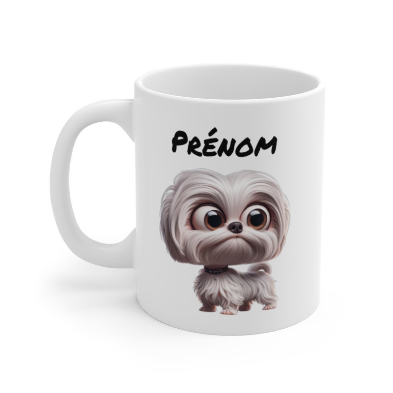 Tasse Bichon Maltais Personnalisée avec Prénom – Mug Chien Blanc Mignon – Idée Cadeau Fan de Chiens