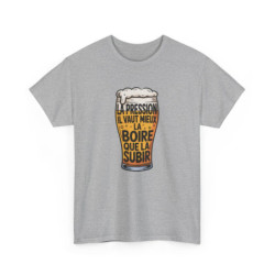 T-shirt Bière Humour Pression – "Il Vaut Mieux La Boire" – Visuel Verre de Bière Rigolo et Décontracté