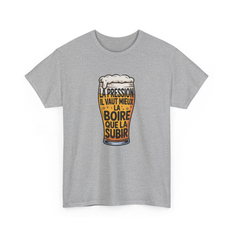 T-shirt Bière Humour Pression – "Il Vaut Mieux La Boire" – Visuel Verre de Bière Rigolo et Décontracté