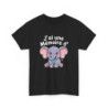 T-shirt Humour Éléphant – "J’ai Une Mémoire d’Éléphant" – Tee-Shirt Noir Mignon Animal Kawaii Unisexe