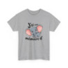 T-shirt Drôle Éléphant – "J’ai Une Mémoire d’Éléphant" – Tee-Shirt Mignon Blanc Gris  Unisexe