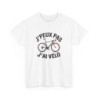 T-shirt Cyclisme – "J’Peux Pas J’Ai Vélo" – Tee-Shirt Humour Sport Vélo Route Blanc Gris Unisexe S à 3XL