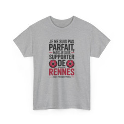 T-shirt Rennes Football – "Je Suis Supporter de Rennes" – Tee-Shirt Blanc Gris Stade Rennais Humour Rouge Noir Adulte S à 3XL