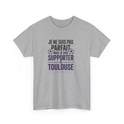 T-shirt Football Toulouse – "Je Suis Supporter TFC" – Tee-Shirt Blanc Gris Violet Humour Ligue 1 Adulte S à 3XL