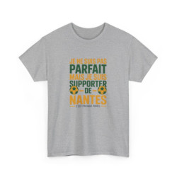 T-shirt Supporter FC Nantes – "Je Suis Supporter de Nantes" – Tee-Shirt Blanc Gris Humour Football Ligue 1 Jaune Vert S à 3XL