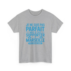 T-shirt Supporter OM Marseille Je Ne Suis Pas Parfait Mais Je Suis Supporter Tee Shirt Humour Foot Homme