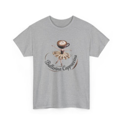 T-shirt Ballerina Cappuccino – Tee Shirt Danseuse Tasse Café Blanc Gris – Design Original Caféiné S à 3XL